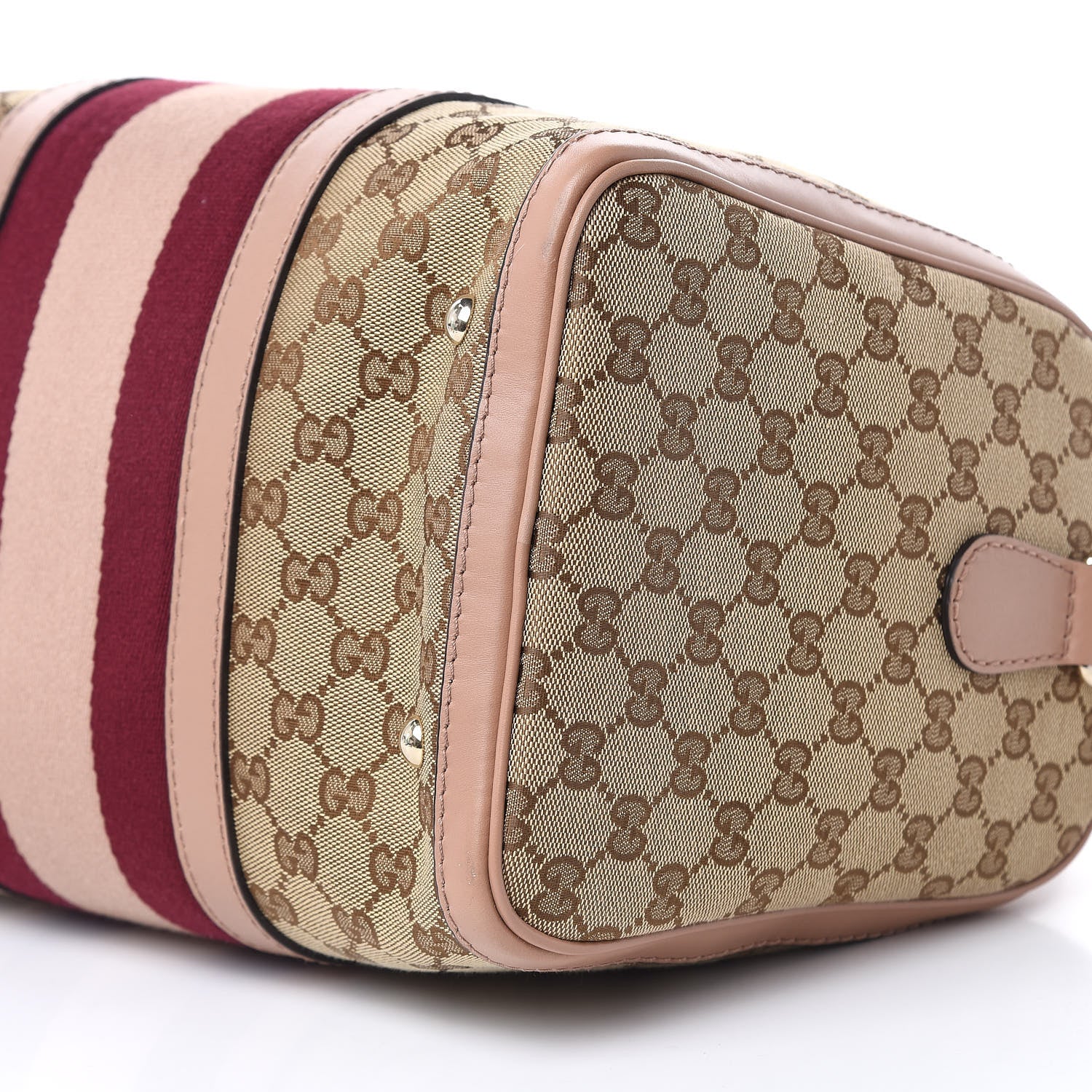 Gucci Monogram Vintage Web Medium Boston Pink 9 of 11
