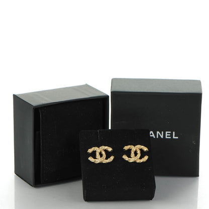 Chanel Crystal Twisted CC Earrings Gold 5 of 5