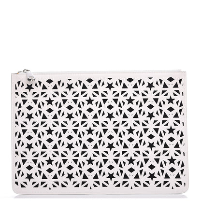 Givenchy Lambskin Star Print Large Pandora Pouch White Black 1 of 8