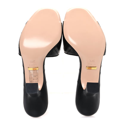 Gucci Nappa Matelasse Monochrome GG Marmont 75mm Slide Sandals 37.5 Black 7 of 11