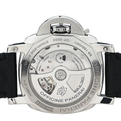Panerai Stainless Steel Alligator 42mm Luminor 1950 3 Day GMT Automatic Watch Black PAM00535 4 of 5