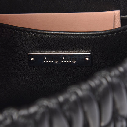 Miu Miu Nappa Matelasse Crystal Pearl Flap Clutch Black 6 of 10