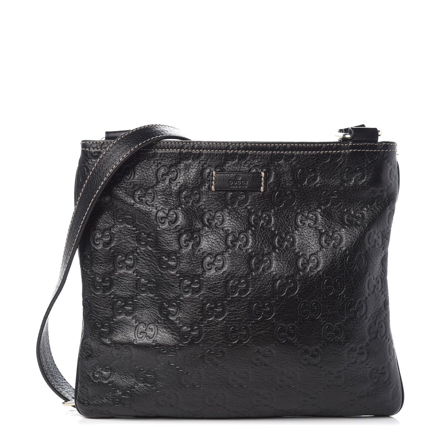 Guccissima Small Flat Messenger Bag Black