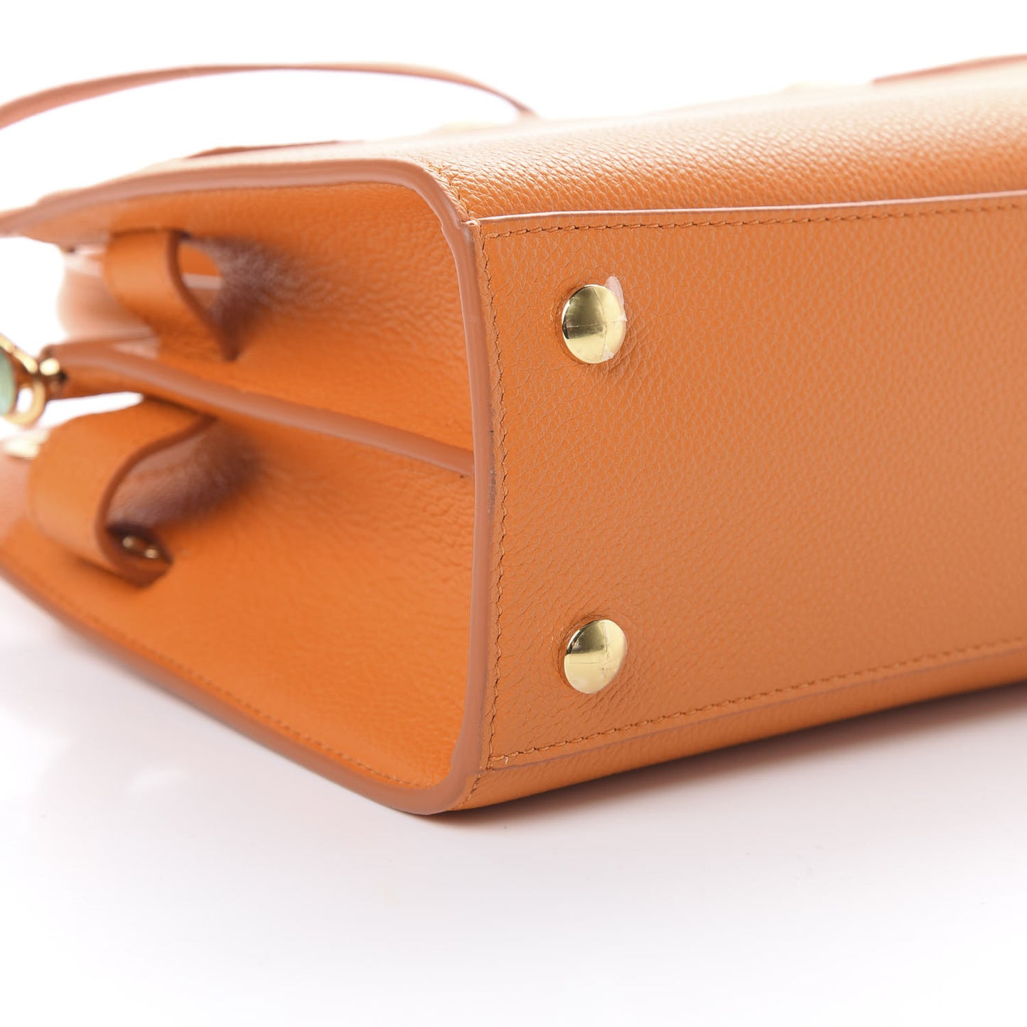 Grainy Calfskin Mini Title Bag Orange
