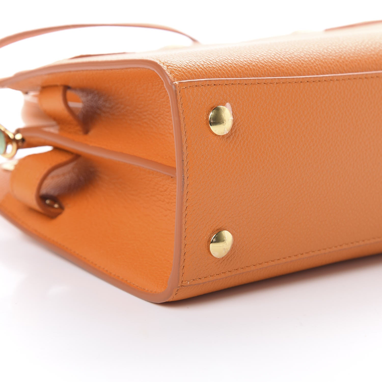 Burberry Grainy Calfskin Mini Title Bag Orange 8 of 10