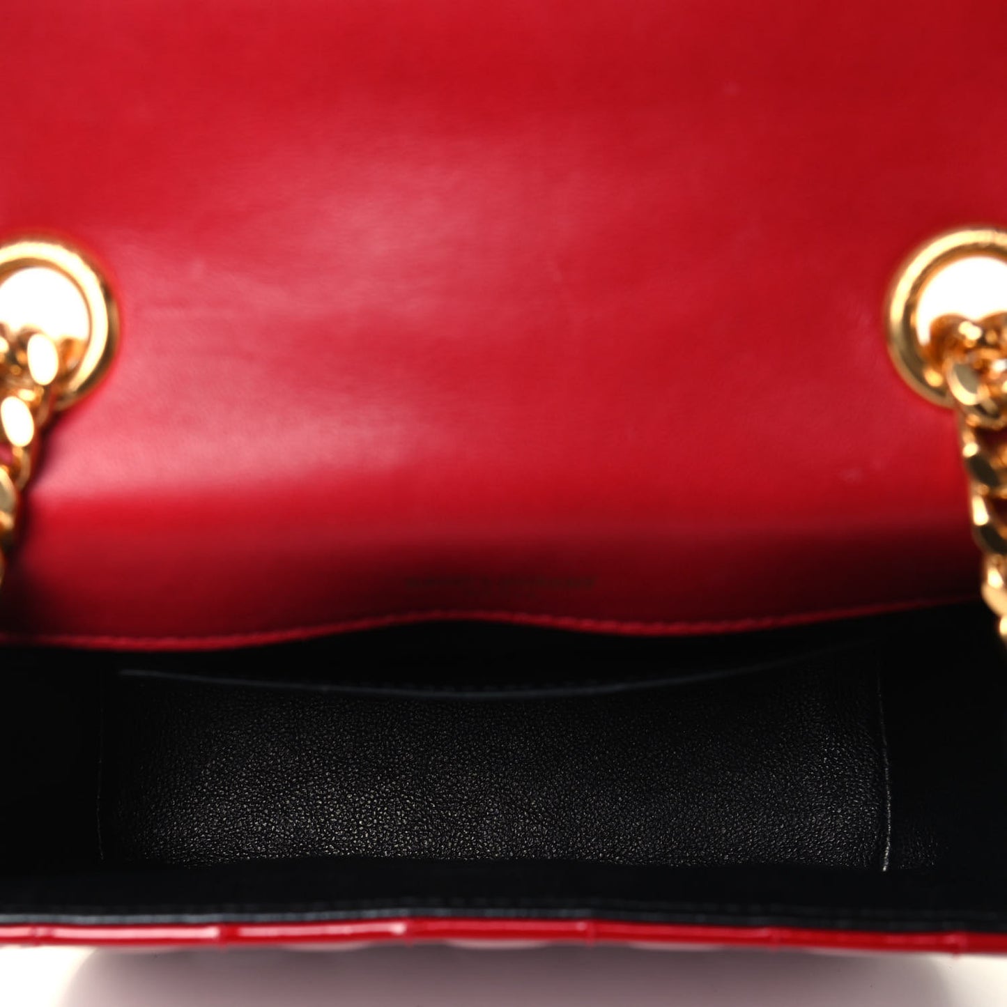 Patent Matelasse Monogram Small Vicky Chain Bag Red
