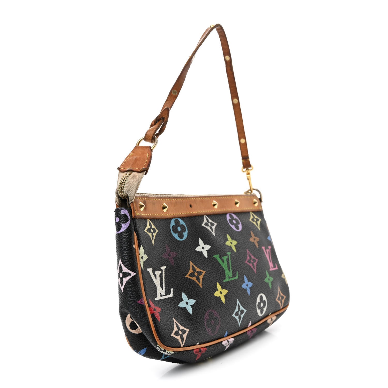 Louis Vuitton Monogram Multicolor Pochette Accessories Black 3 of 12