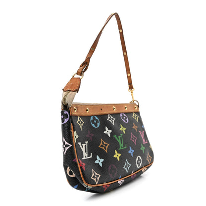 Louis Vuitton Monogram Multicolor Pochette Accessories Black 3 of 12