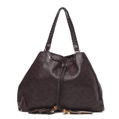 Gucci Guccissima Peggy Braided Tote Dark Brown 1 of 15