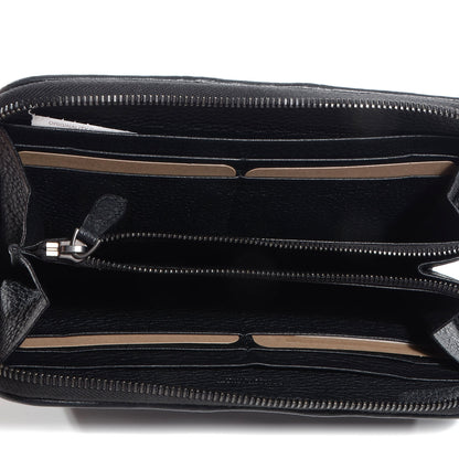 Bottega Veneta Vivo Cervo Intreccio Zip Around Wallet Nero Black 6 of 8
