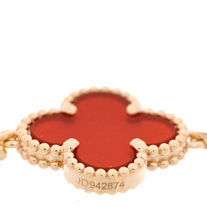 Van Cleef & Arpels 18K Yellow Gold Carnelian 5 Motifs Vintage Alhambra Bracelet 4 of 5