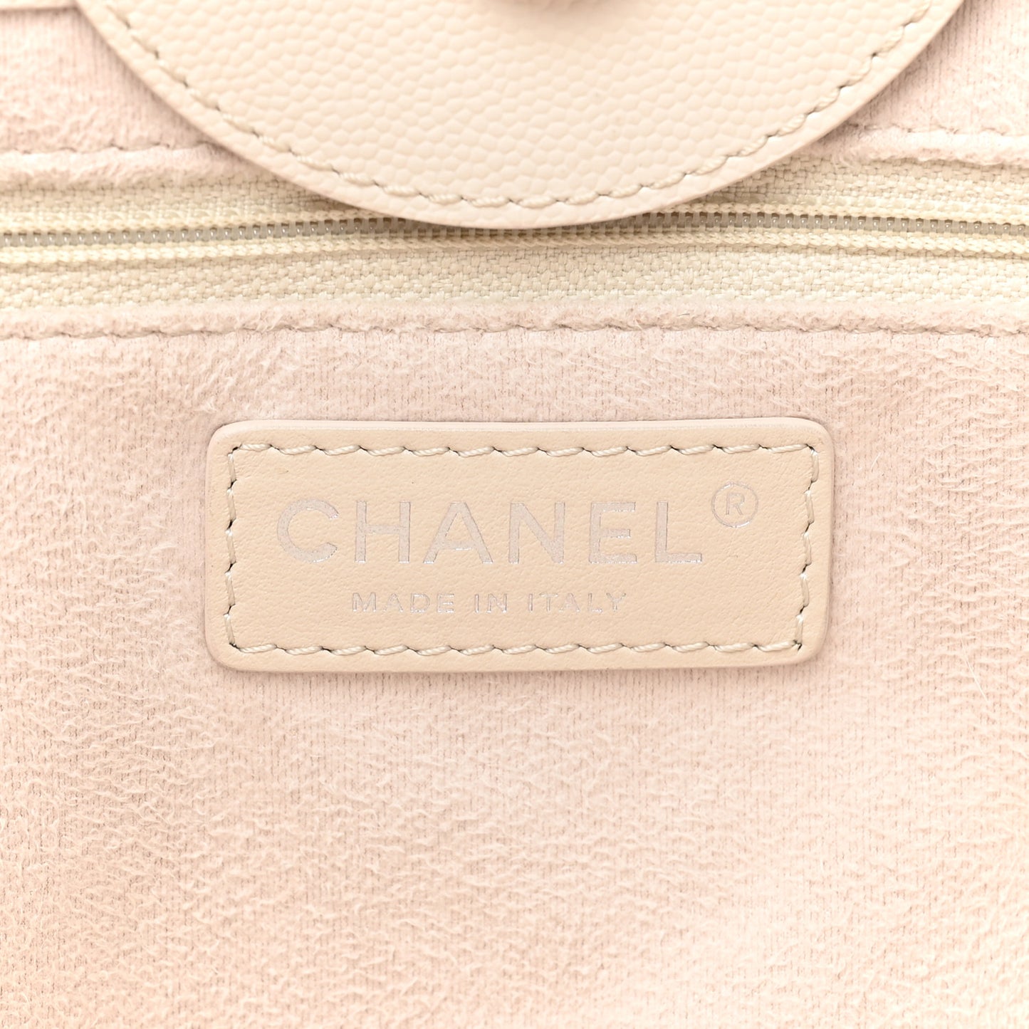 Caviar Medium Studded Deauville Tote White