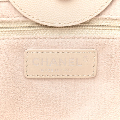 Chanel Caviar Medium Studded Deauville Tote White 6 of 15