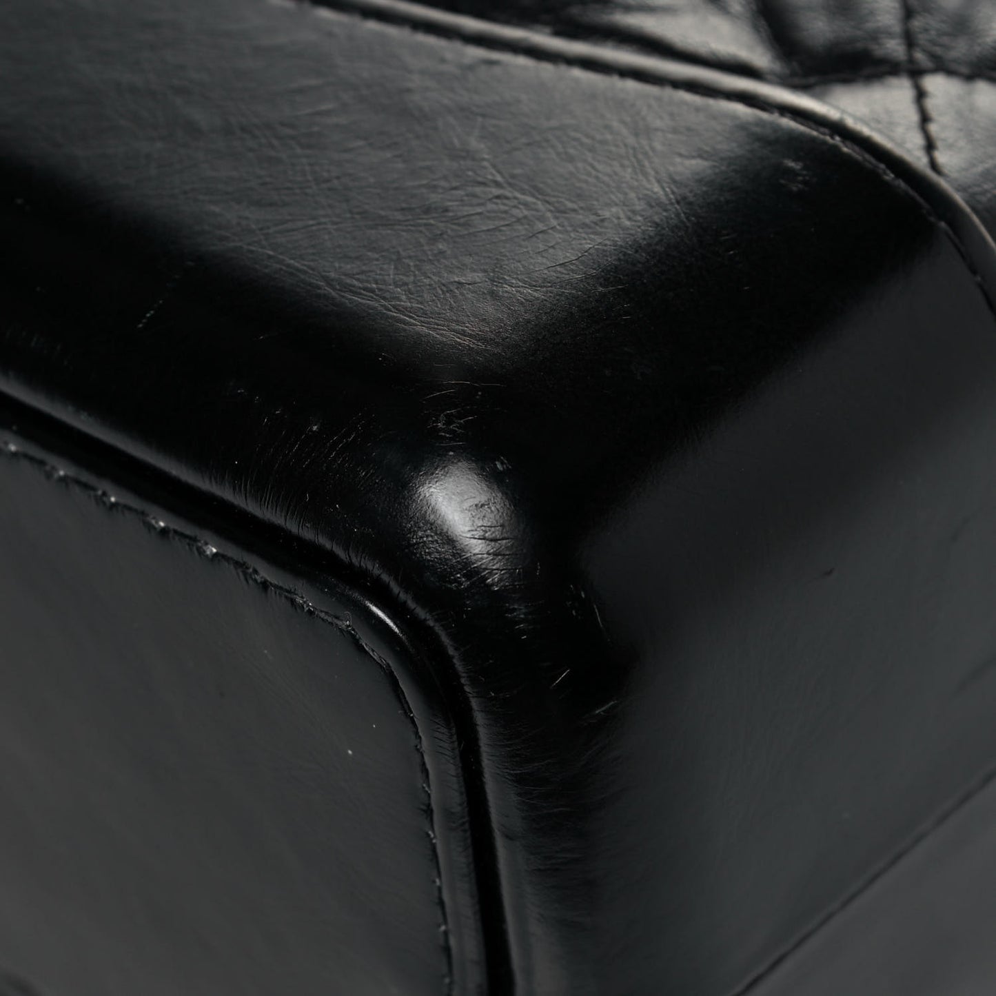 Aged Calfskin Quilted Gabrielle Backpack Black
