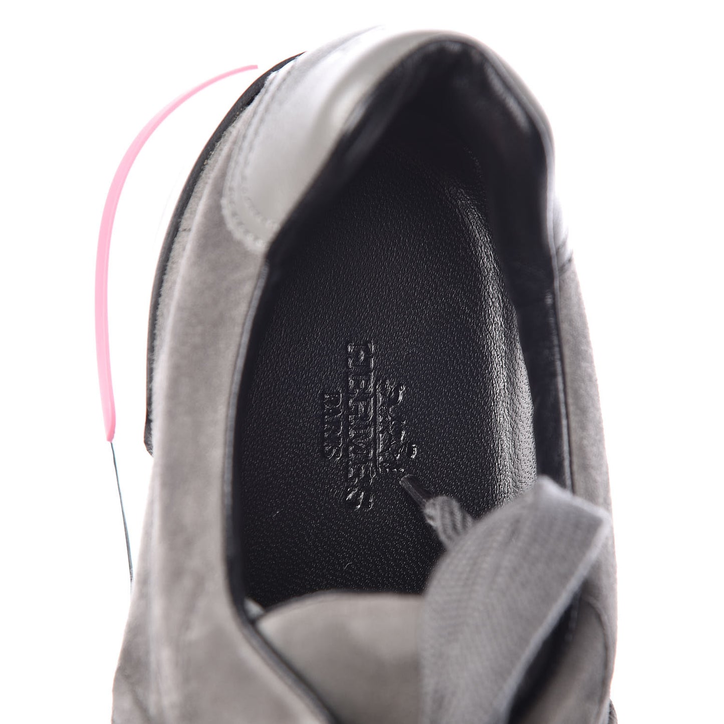 Velvet Goatskin Calfskin Womens Trail Sneakers 39.5 Gris Tenorite Blanc