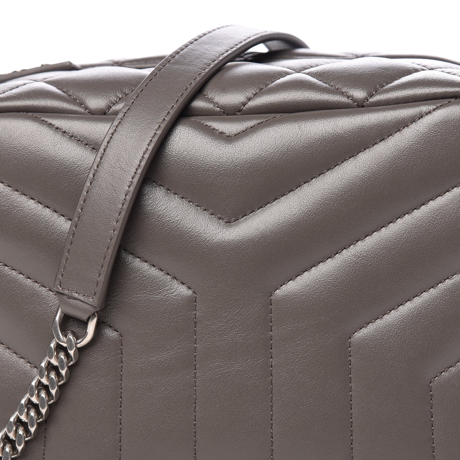 Saint Laurent Calfskin Y Quilted Monogram Small Loulou Bowling Bag Earth 10 of 10