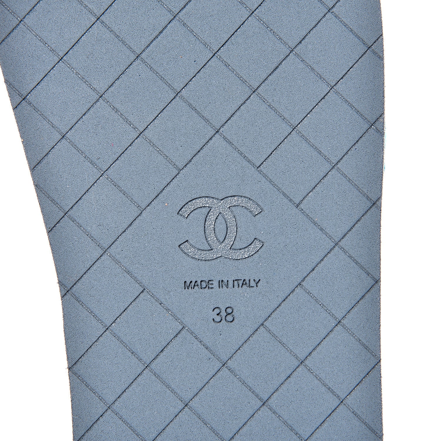 Chanel Fabric Rubber Coco Slides 38 Blue 7 of 8