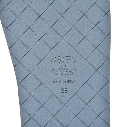 Chanel Fabric Rubber Coco Slides 38 Blue 7 of 8