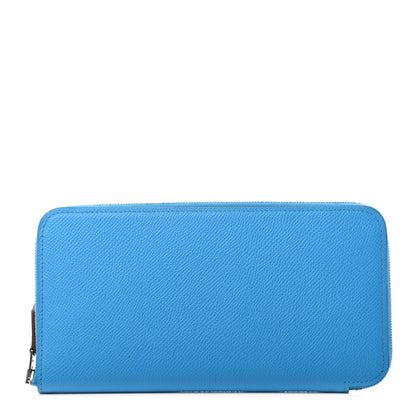 Hermes Epsom Silk'In Wallet Bleu Frida 1 of 6