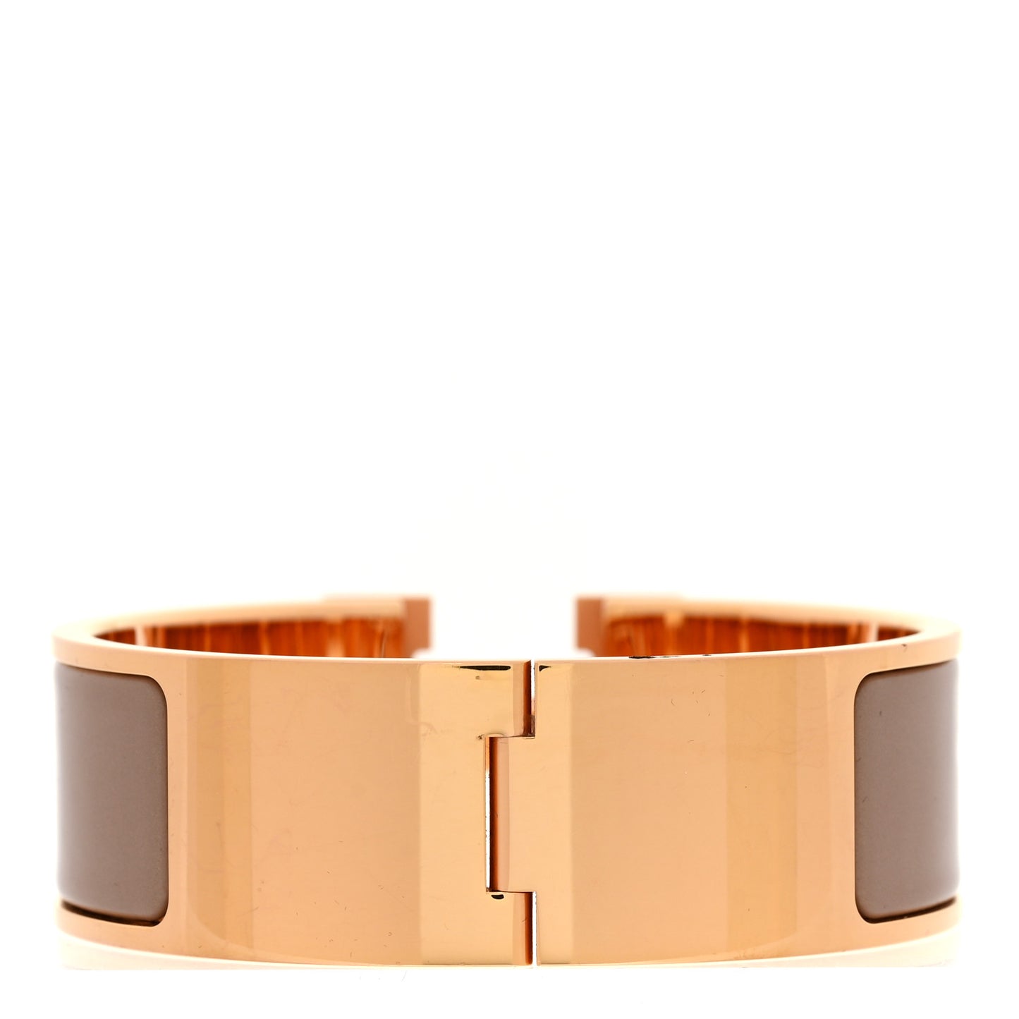 Enamel Wide Clic Clac H Bracelet PM Marron Glace