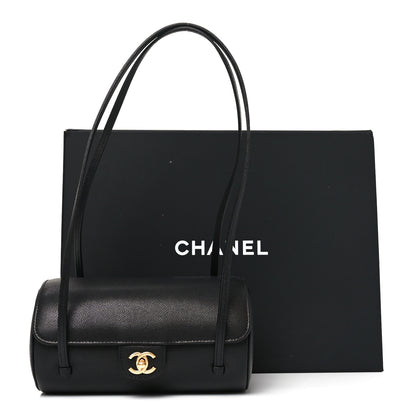 Chanel Shiny Caviar Preppy Coco Small Bowling Bag Black 11 of 11