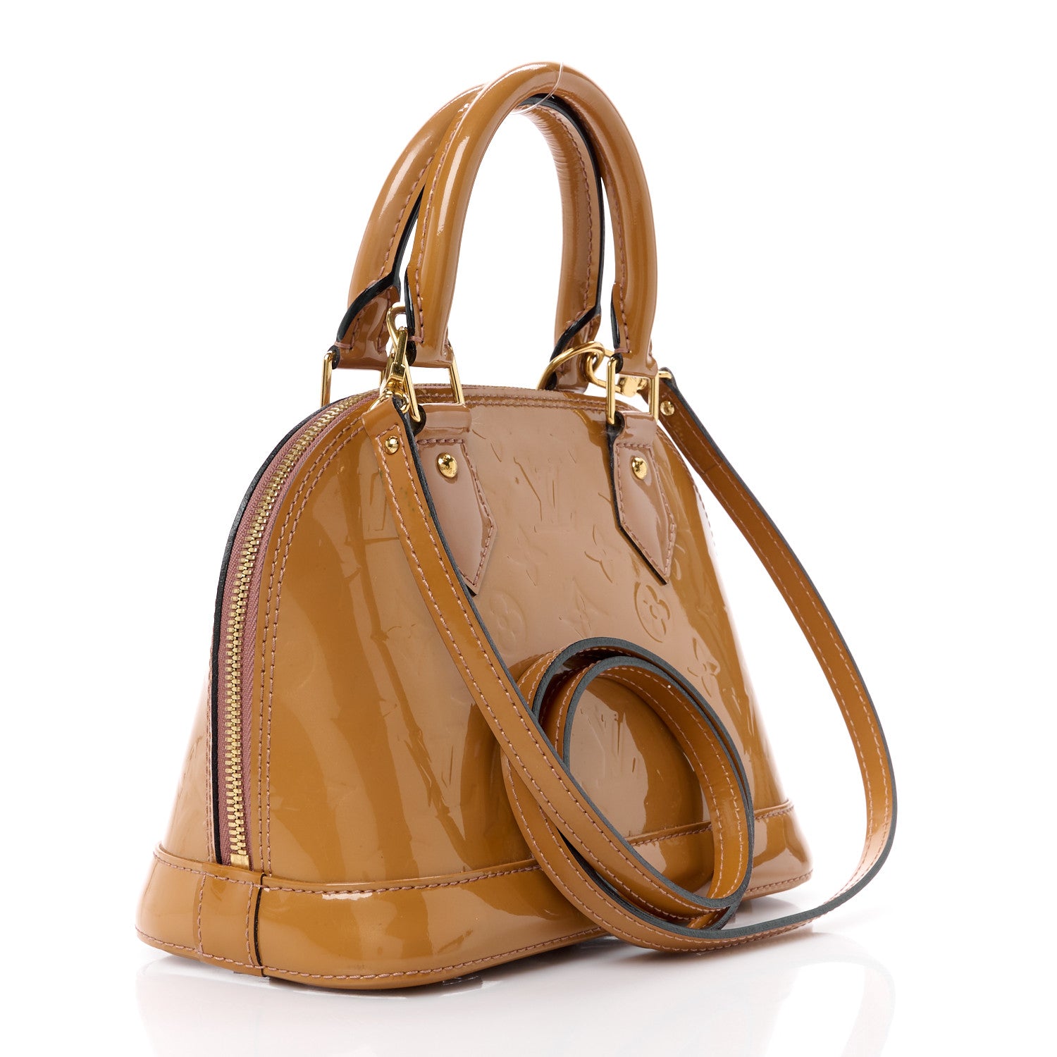 Louis Vuitton Vernis Alma BB Rose Velours 3 of 14