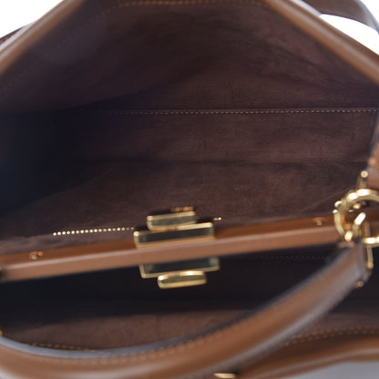 Fendi Calfskin Lace Up Large Peekaboo Iconic Satchel Cognac 6 of 11