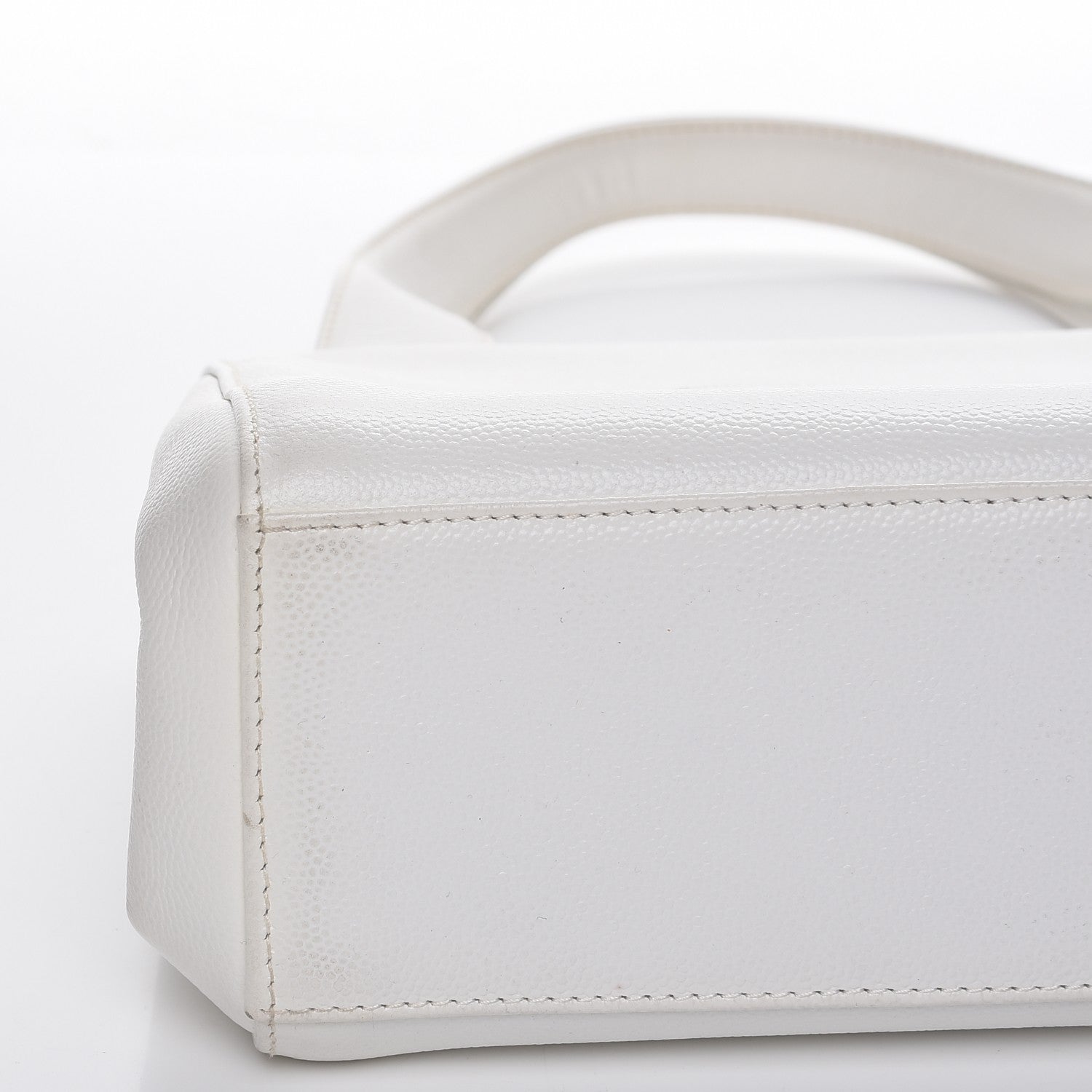 Chanel Caviar CC Frame Evening Bag White 9 of 12