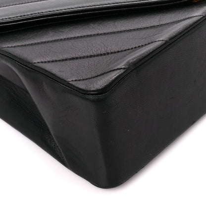 Chanel Calfskin Chevron Quilted Envelope Flap Bag Black 10 of 11