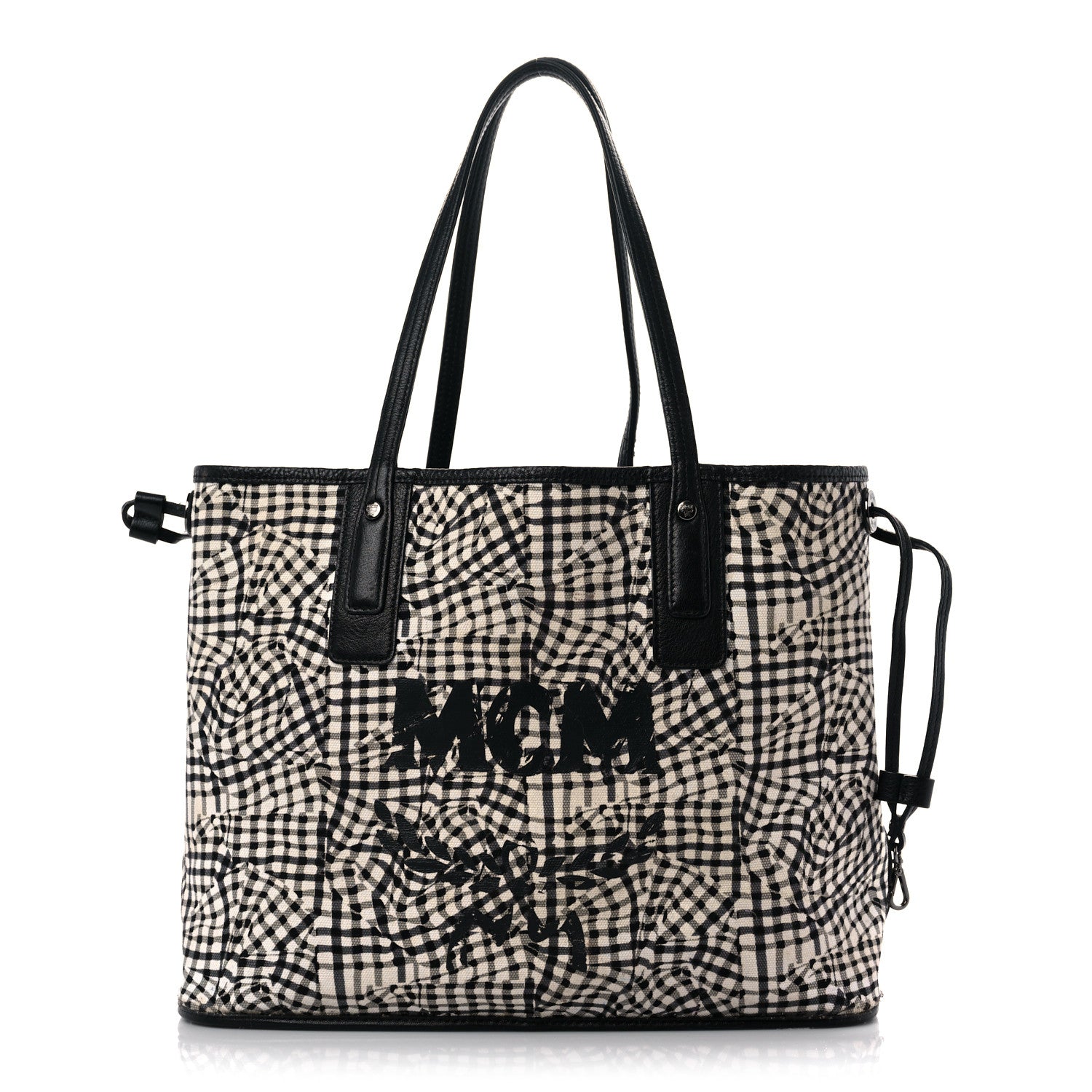 MCM Visetos Medium Liz Reversible Shopper Tote Black 4 of 24