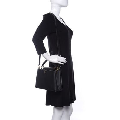 Louis Vuitton Taurillon Capucines BB Black 2 of 9