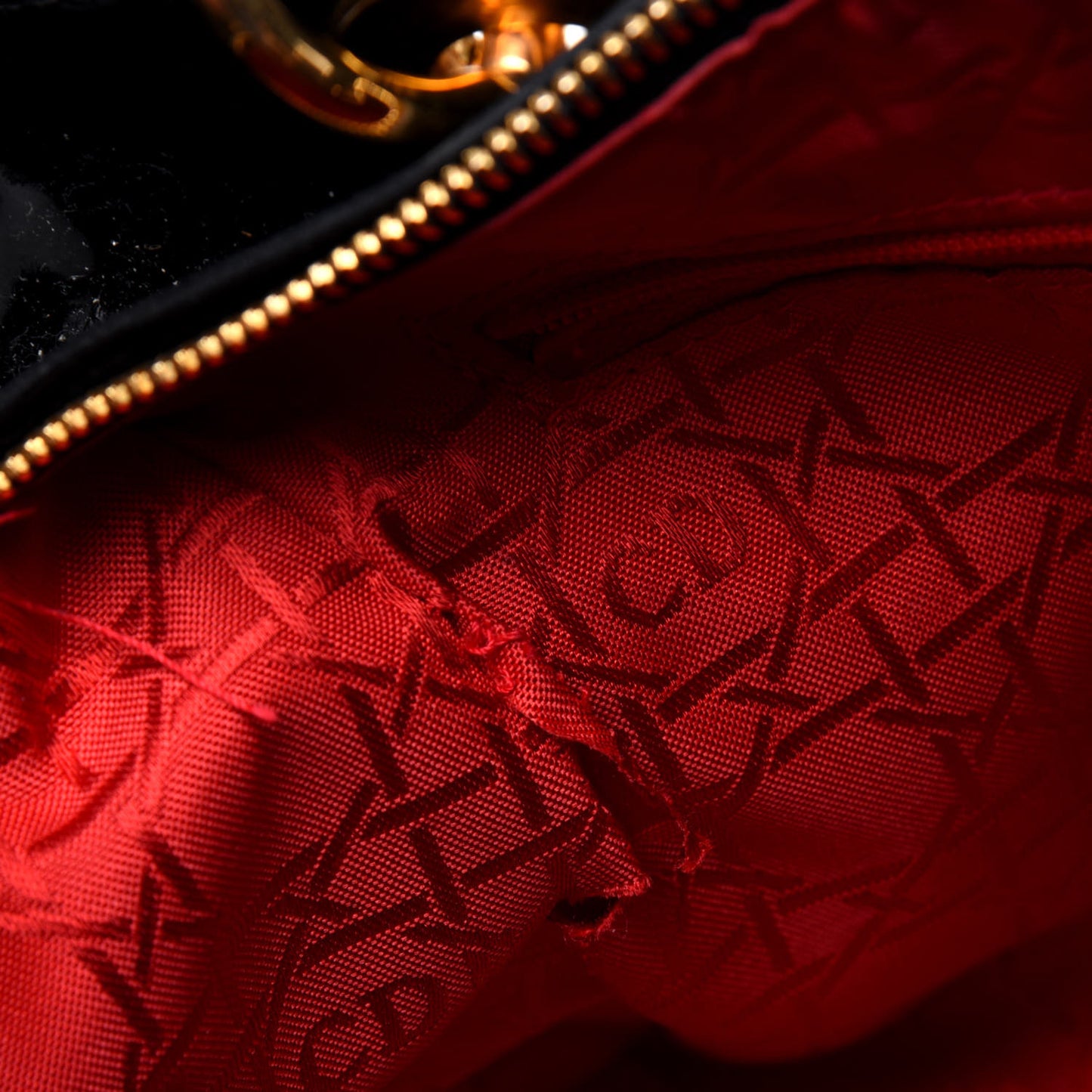 Patent Cannage Medium Lady Dior Black
