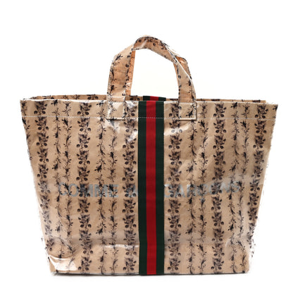 Gucci X COME DE GARCONS Plastic Web Floral Paper Shopper Tote 1 of 11