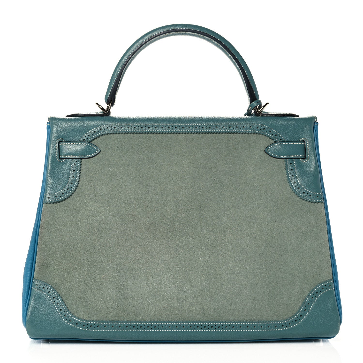 Hermes Veau Doblis Taurillon Clemence Evergrain Ghillies Kelly Retourne 32 Turquoise Ciel 4 of 38