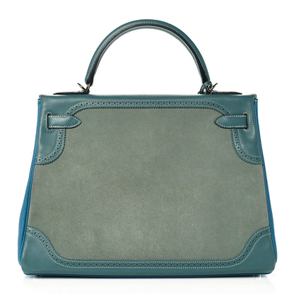 Hermes Veau Doblis Taurillon Clemence Evergrain Ghillies Kelly Retourne 32 Turquoise Ciel 4 of 38