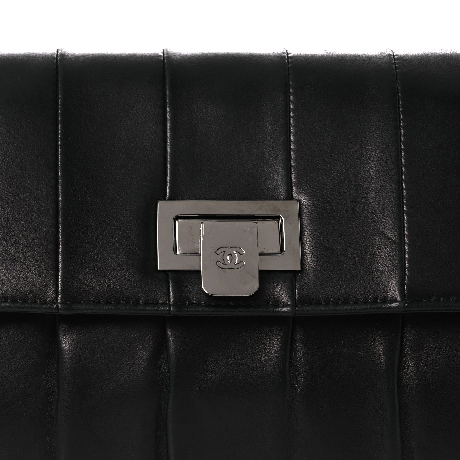 Chanel Lambskin Vertical Quilted Clutch Black 8 of 11