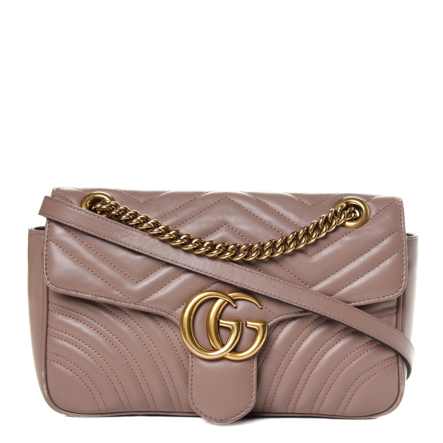 Calfskin Matelasse Small GG Marmont Shoulder Bag Porcelain Rose