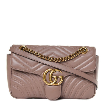 Gucci Calfskin Matelasse Small GG Marmont Shoulder Bag Porcelain Rose 1 of 7
