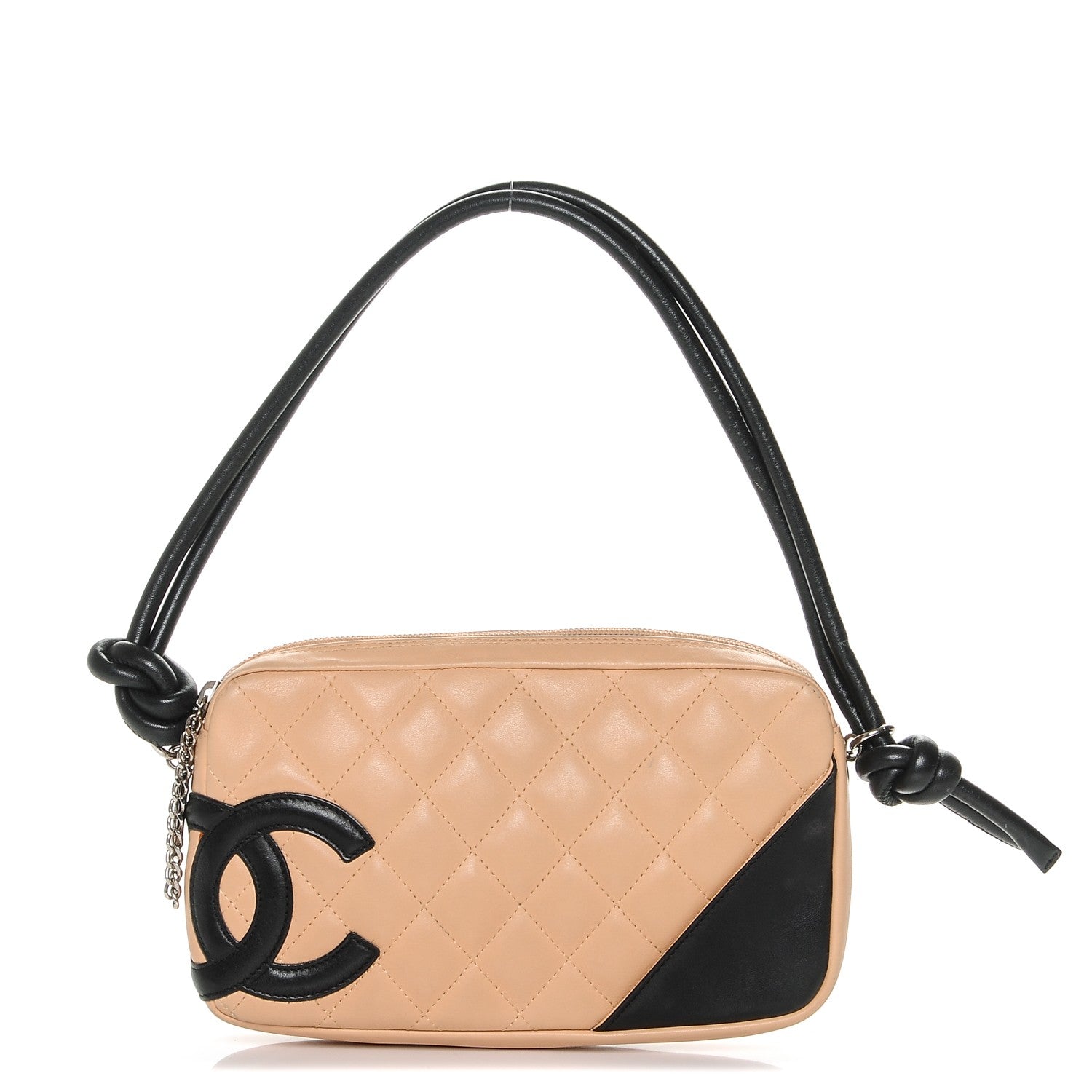 Chanel Calfskin Quilted Cambon Pochette Beige Black 1 of 8