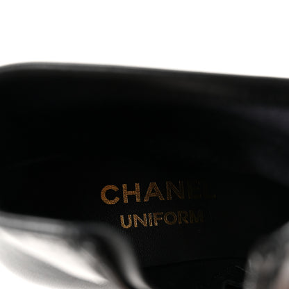 Chanel Stretch Lambskin Cap Toe CC Uniform Short Boots  35 Black 8 of 9