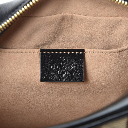 Gucci Monogram Matelasse Diagonal Small GG Marmont Chain Shoulder Bag Beige Black 7 of 10