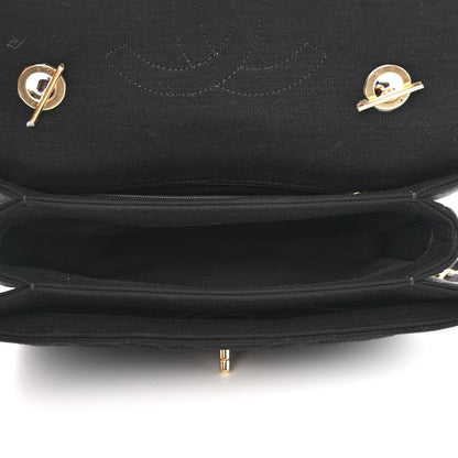 Chanel Jersey Chevron Quilted Medium Trendy CC Dual Handle Flap Bag Black 5 of 11