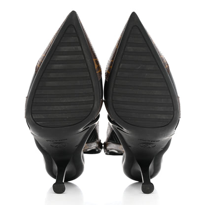 Louis Vuitton Patent Monogram Archlight Slingback Pumps 38 Black 6 of 12