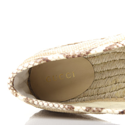 Gucci Straw Elaphe Matelasse GG Marmont Espadrilles 37 Natural Cream Brown 8 of 11