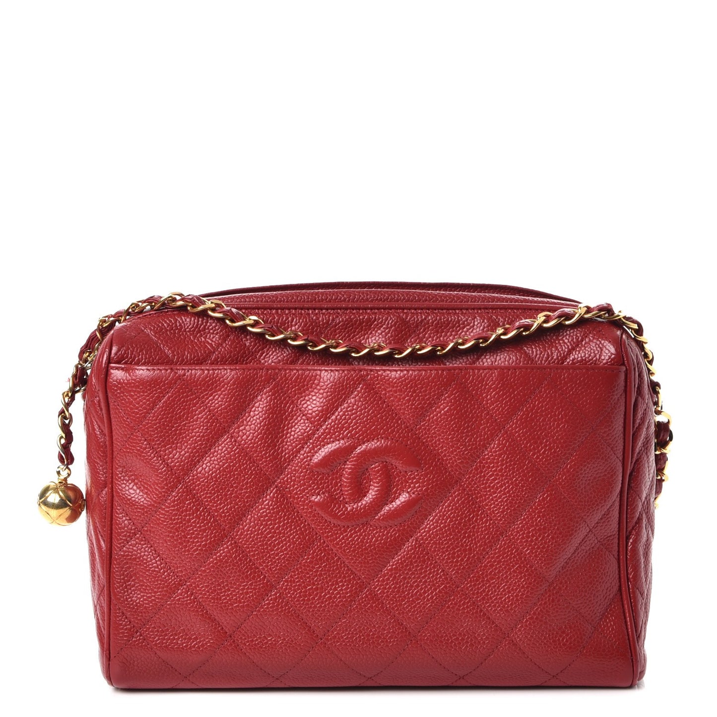 Caviar Quilted Camera Case Red