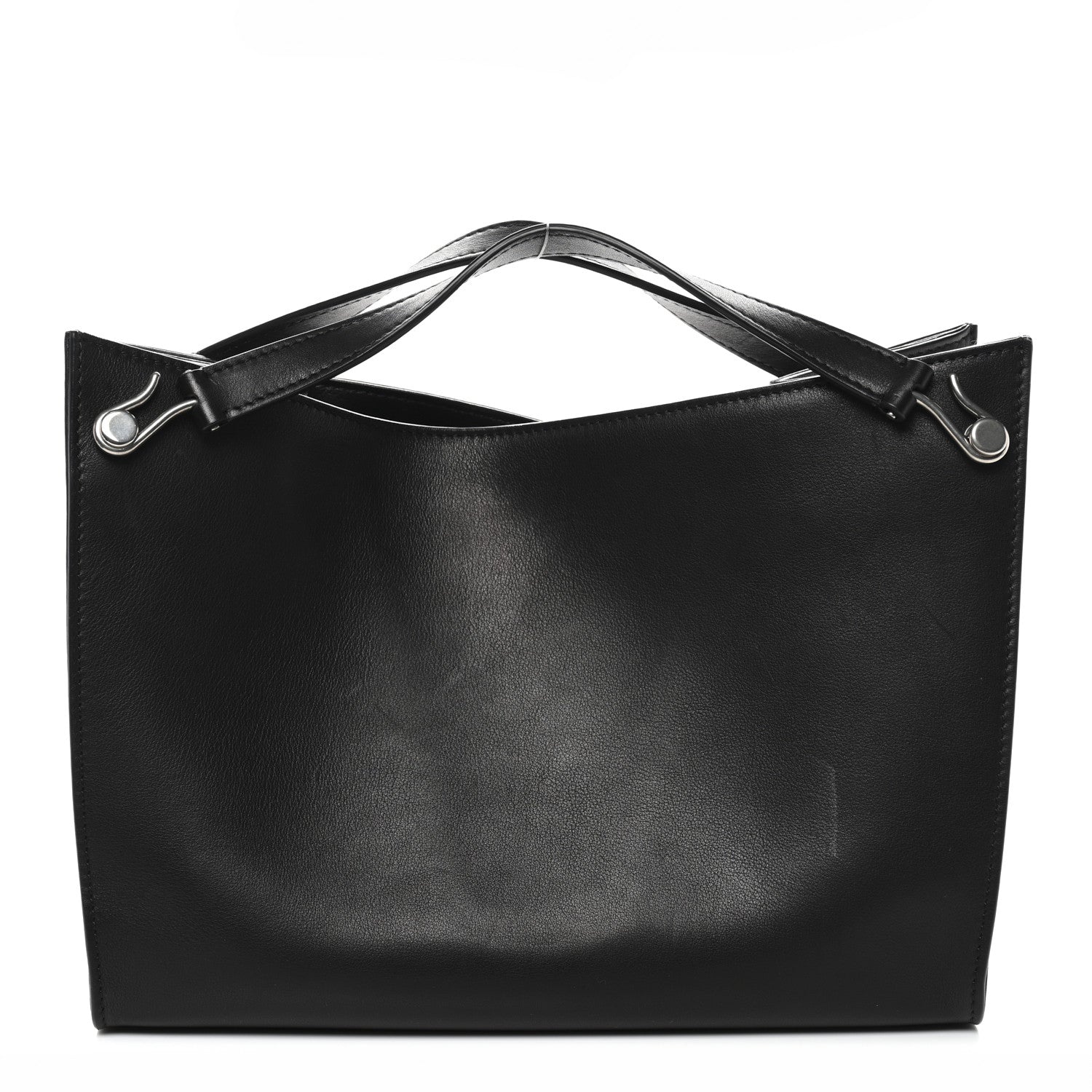 The Row Polished Saddle Calfskin Small Alexia Bag Black 1 of 12
