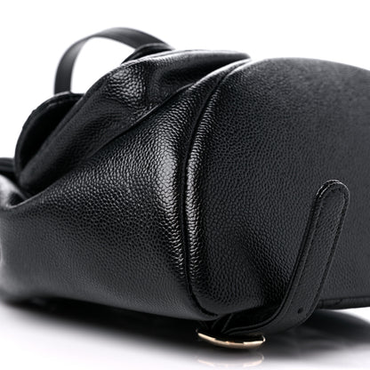 Chanel Shiny Caviar Quilted Small Duma Pockets Drawstring Backpack Black 8 of 10