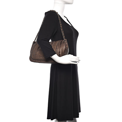 Chanel Metallic Deerskin Luxe Ligne Flap Bronze 2 of 12