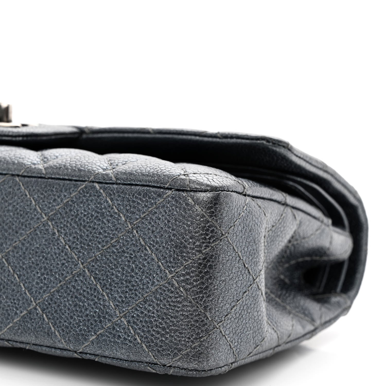 Chanel Pearly Caviar Quilted Medium Double Flap Grey 10 of 10