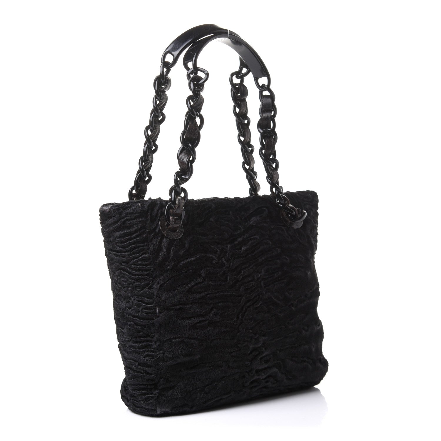 Chanel Persian Lamb Fur Tote Black 2 of 10